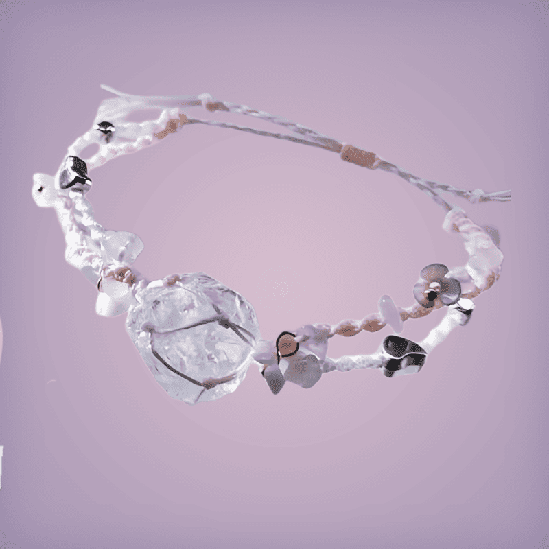 Macrame Crystal Bracelet 1 Stone In Colors