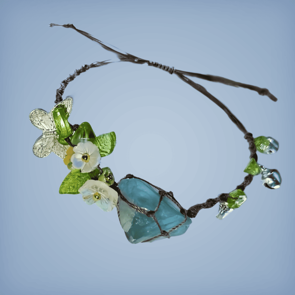 Macrame Crystal Bracelet 1 Stone In Colors