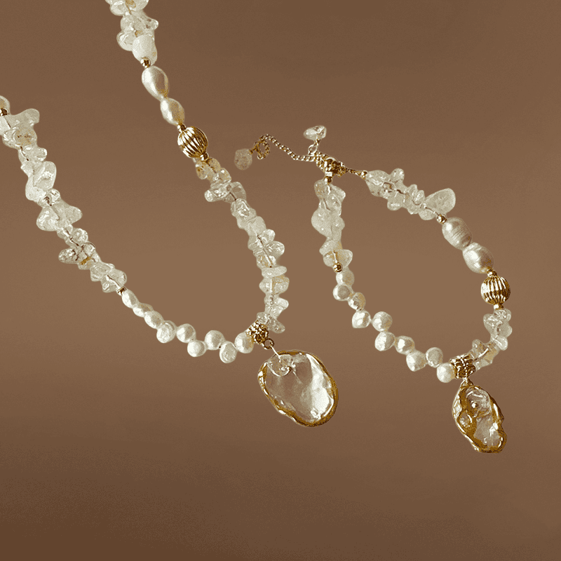 White Crystal Natural Stone Necklace Bracelet