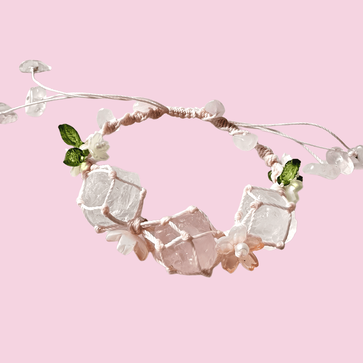 Macrame Crystal Bracelet 3 Stones