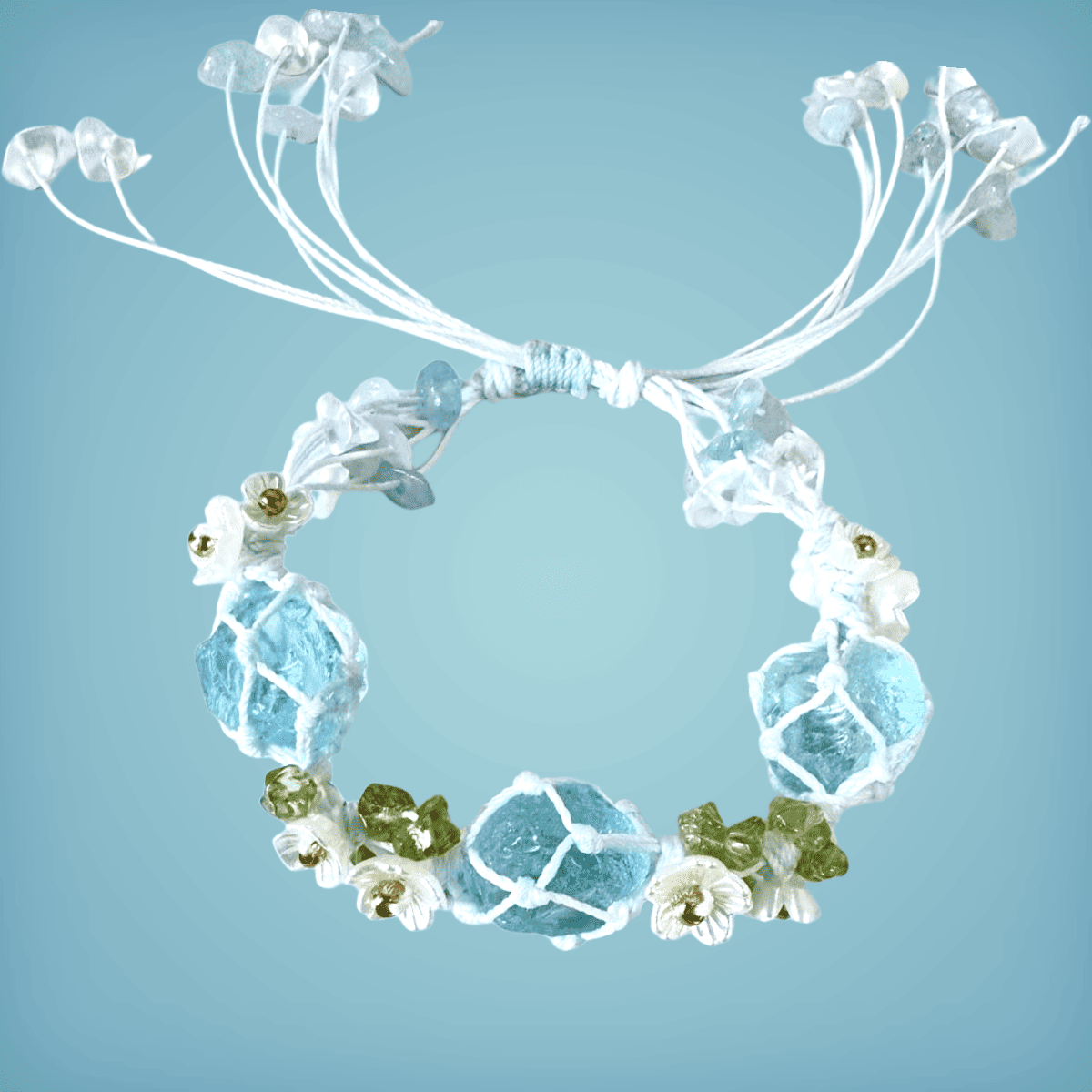 Macrame Crystal Bracelet 3 Stones