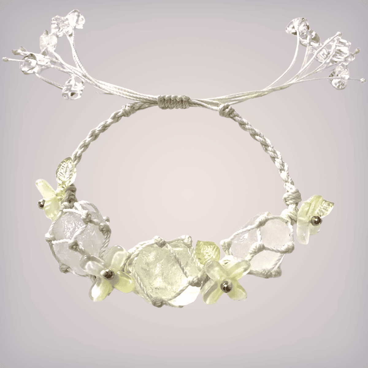 Macrame Crystal Bracelet 3 Stones