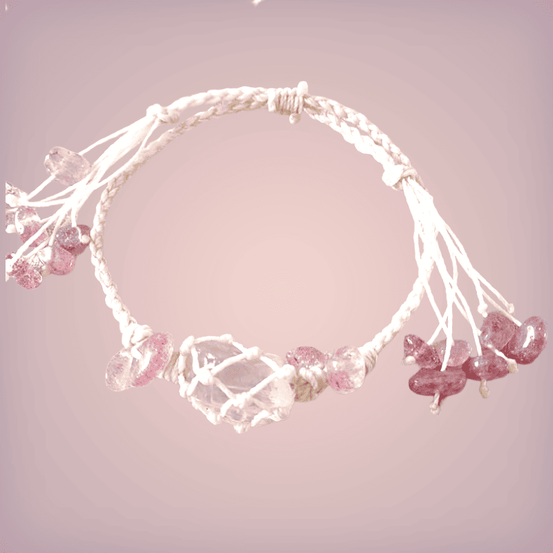 Macrame Crystal Bracelet 1 Stone In Colors