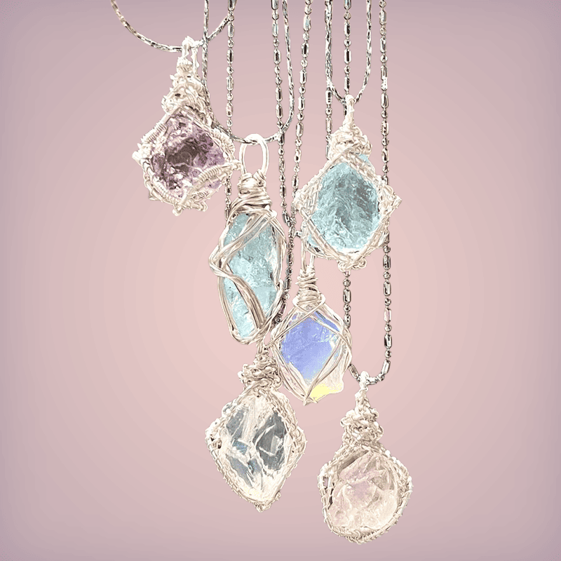 Handmade Crystal Wire Necklace