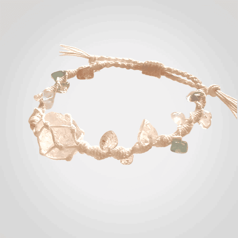 Macrame Crystal Bracelet 1 Stone In Colors
