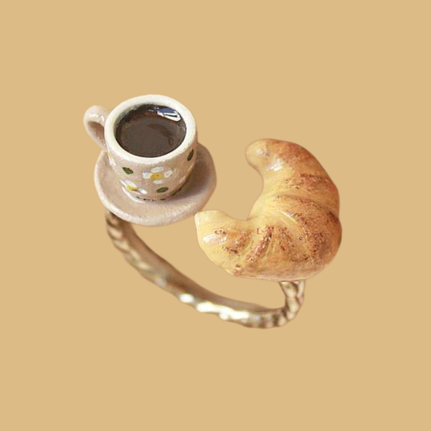 Coffee Ring Handmade Air Dry Clay