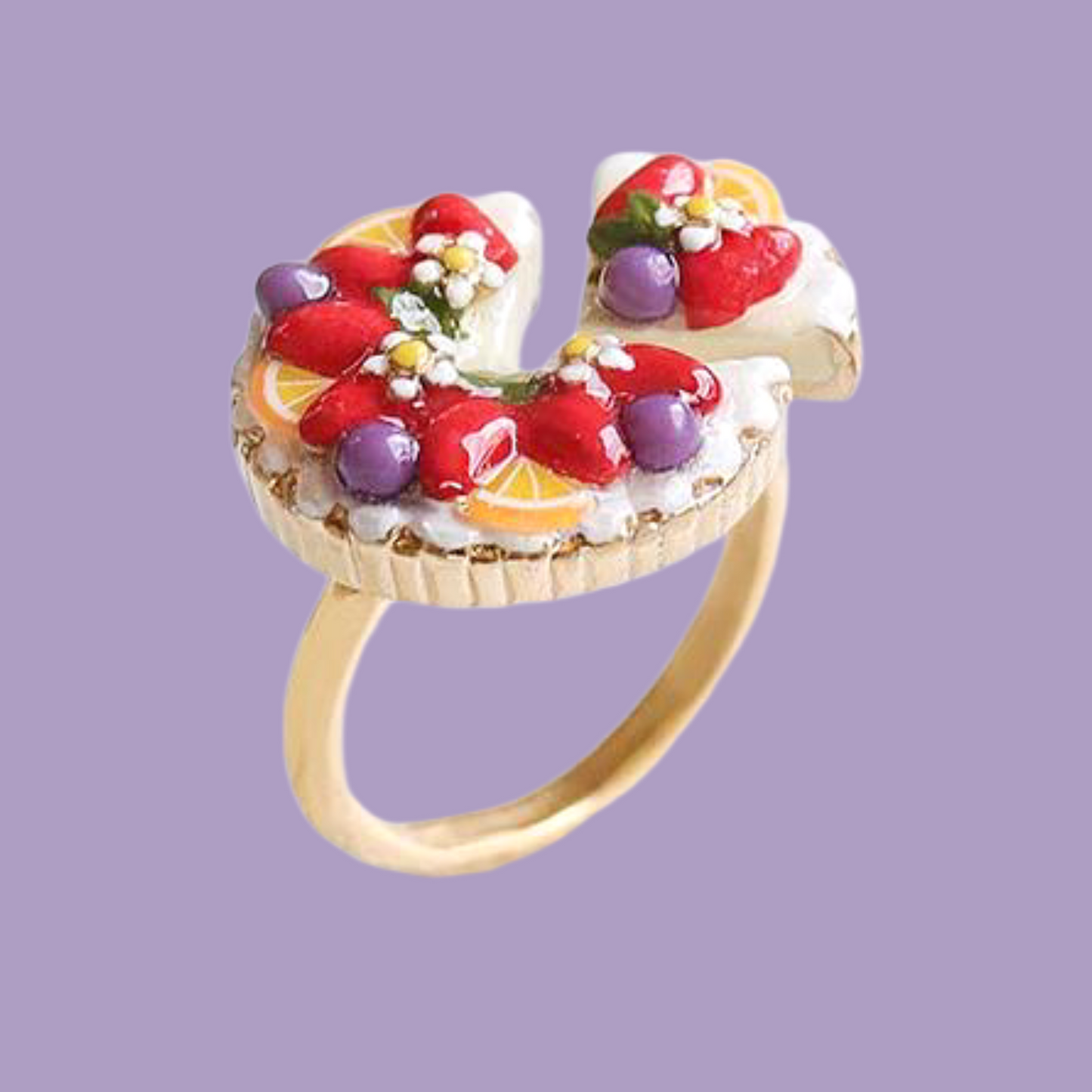 Blueberry Pie Ring Handmade Air Dry Clay