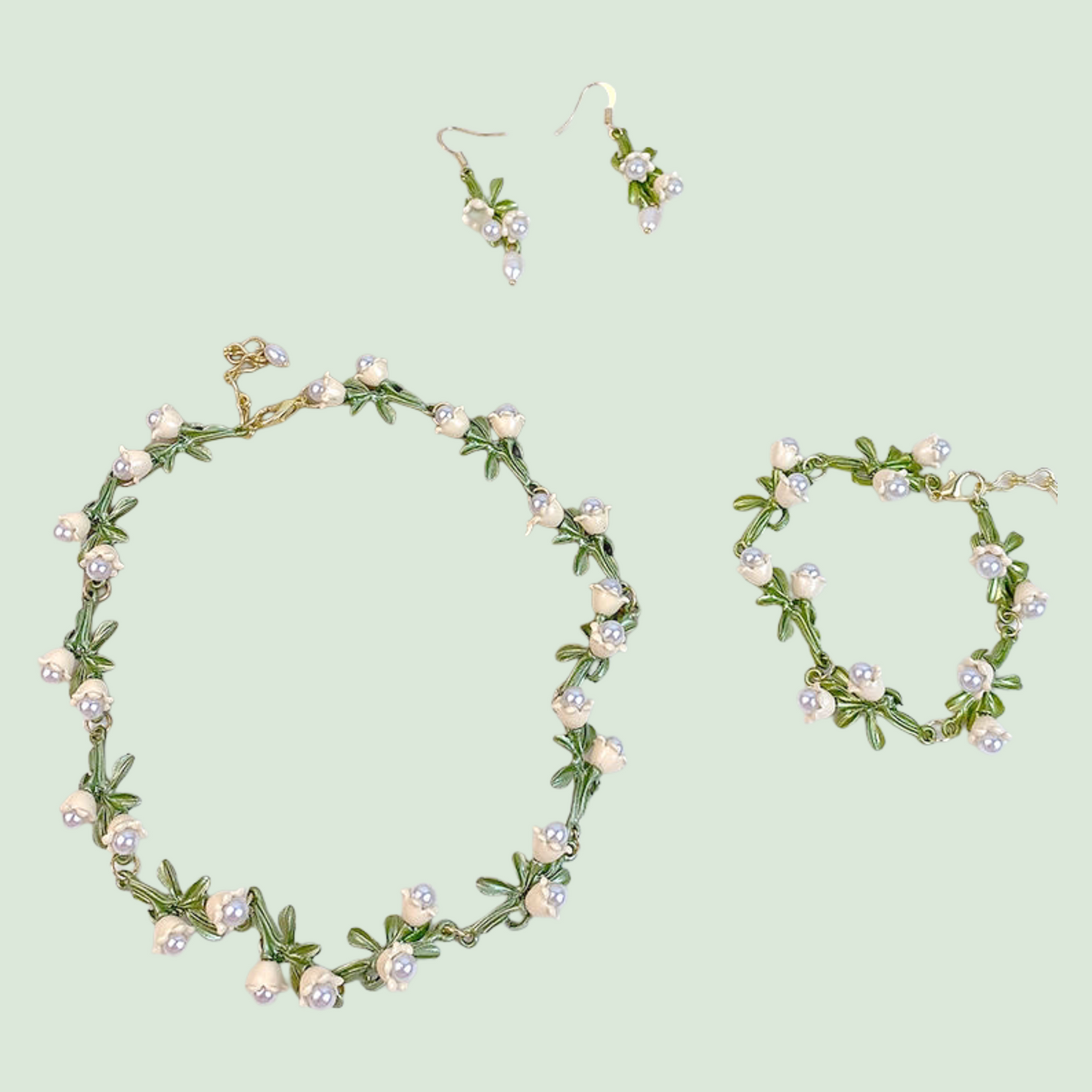 Muguet Necklace Bracelet Set