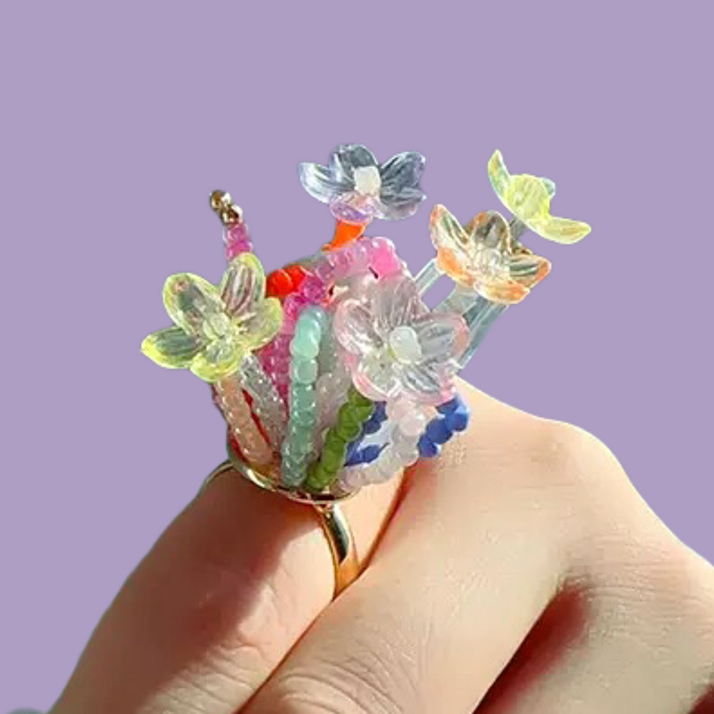Blooming Ring Handmade Beads