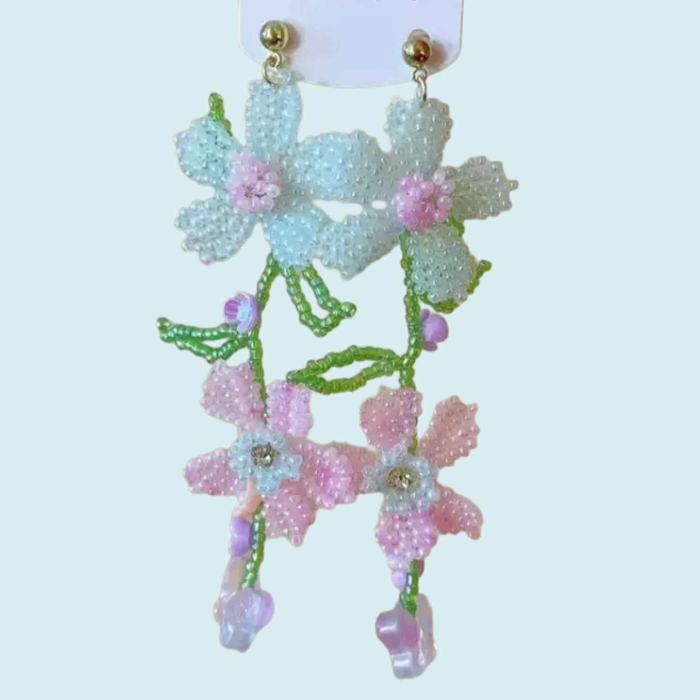 Rainbow Flowers Beads Earrings