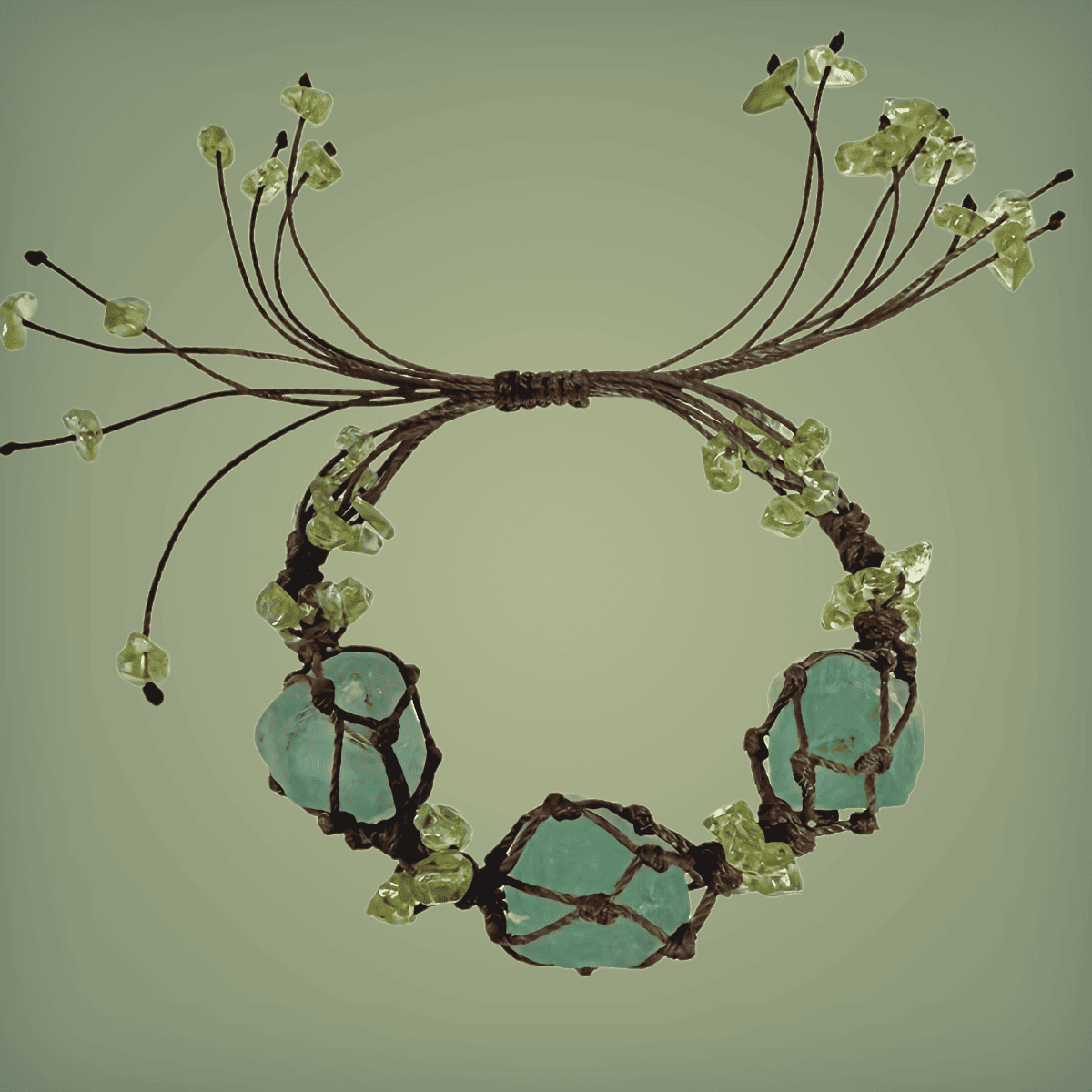 Macrame Crystal Bracelet 3 Stones
